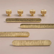 Load image into Gallery viewer, 3.78", 5.0" Solid Brass Hammered Gold Knobs & Pulls | Unique Dresser & Drawer Handles, Kitchen Cabinet, Wardrobe & Cupboard Hardware