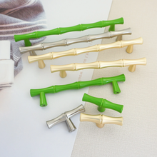Load image into Gallery viewer, 3.78"-5.0" Green Bamboo Design | Gold, Brushed Nickel Knobs, Pulls & Handles | Cabinet, Drawer, Dresser, Kitchen & Cupboard Hardware