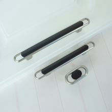 Load image into Gallery viewer, 3.78"-5" Modern Black & Brushed Nickel Knobs, Pulls & Handles | Cabinet, Drawer, Dresser, Kitchen & Cupboard Hardware