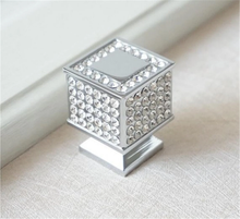 Load image into Gallery viewer, 5"-7.55" (128-192mm) Modern Crystal & Rhinestone Knobs, Pulls & Handles (Chrome Clear) | Dresser Drawer, Cabinet Door & Kitchen Hardware