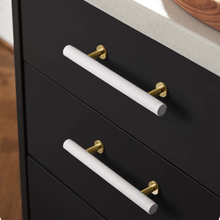 Load image into Gallery viewer, 3.78"-5" Leather Knobs, Pulls & Handles (Orange, Gray, White, Black) | Cabinet Door, Dresser, Drawer & Kitchen Hardware