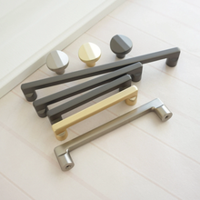 Load image into Gallery viewer, 3.78", 5.0", 6.3", 7.55", 8.8", 12.6" Brushed Brass & Gray Nickel Drawer Pulls | Kitchen Cabinet, Closet & Wardrobe Handles, Knobs