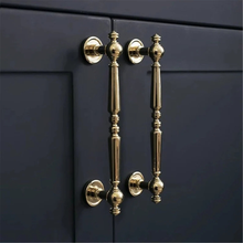 Load image into Gallery viewer, 5"-7.56" Gorgeous Polished Gold Solid Brass Knobs, Pulls & Handles | Cabinet, Drawer & Wardrobe Hardware