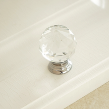 Load image into Gallery viewer, Silver Clear Glass & Crystal Knobs | Dresser, Drawer & Cupboard Pulls, Kitchen Cabinet & Door Handles, Hardware