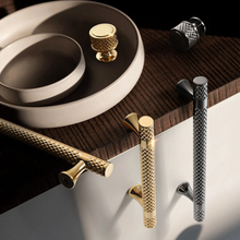 Load image into Gallery viewer, 3.78", 5", 7.55" Shiny Gold & Titanium Black Kitchen Pulls | Drawer Knobs, Wardrobe & Cabinet Pulls, Cabinet Hardware