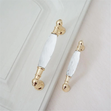 Load image into Gallery viewer, 3.75" 5" Gold Glass Kitchen Cabinet Door Handle Knob Crystal Drawer Pulls Dresser Handles Clear Black Hardware Pull Decor 96 128 mm