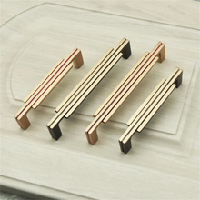 Load image into Gallery viewer, Brass & Pure Copper Modern Nordic Cabinet Handles | Simple Wardrobe Door & Drawer Pulls, Kitchen Cabinet Pulls