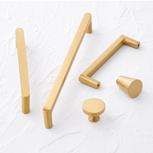 Load image into Gallery viewer, 3.78", 5.0", 7.55" Modern Solid Brass Kitchen Cabinet & Drawer Knobs | Gold Furniture Dresser, Cupboard & Wardrobe Door Pulls & Handles