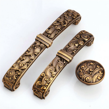 Load image into Gallery viewer, 3.78"-5" (96-128mm) Retro Rustic Antique Coffee & Brass Knobs, Pulls & Handles | Drawer, Kitchen Cabinet & Door Rustic Decor Hardware