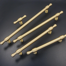 Load image into Gallery viewer, 3.78", 5", 6.3", 7.55", 8.8", 12.6" Brushed Brass Kitchen Pulls & Knobs | Drawer & Cabinet Pulls, Wardrobe Handles, Furniture Hardware