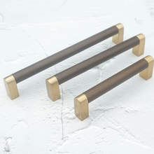 Load image into Gallery viewer, Knurled Champagne Gold & Coffee Pulls & Knobs | Kitchen, Cabinet, Dresser & Cupboard Hardware