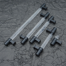Load image into Gallery viewer, Brushed Nickel Kitchen Handles | Clear Acrylic & Black Wardrobe Pulls, Cabinet & Drawer Knobs, Hardware