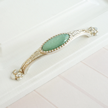 Load image into Gallery viewer, 2.5"-5" Antique Silver & Turquoise Green Knobs, Pulls & Handles | Drawer, Kitchen Cabinet & Closet Hardware