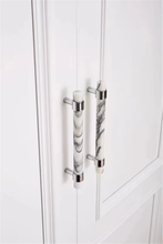 Load image into Gallery viewer, White & Black Marble Chrome Kitchen Pulls | Luxury Dresser Handles, Cabinet & Drawer Knobs, Closet Hardware, Decor