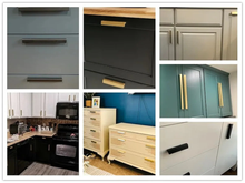 Load image into Gallery viewer, 2.5", 3.78", 5", 6.3", 7.55", 8.8", 10", 11.3" Black Brass Kitchen Handles | Drawer Pulls, Cabinet & Wardrobe Knobs, Hardware