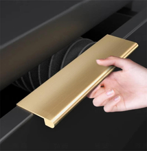 Load image into Gallery viewer, Invisible Black & Gold Kitchen Handles | Concealed Embedded Drawer Pulls, Long Wardrobe & Furniture Cabinet Pulls