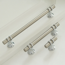 Load image into Gallery viewer, 3.75", 5.0", 6.3", 7.55" (96, 128, 160, 192mm) Brushed Steel Nickel Drawer Pulls | Dresser, Closet & Wardrobe Cabinet Handles, Knobs