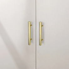 Load image into Gallery viewer, 2.5", 3.78", 5", 6.3", 7.55" Hexagon Gold Brass Hammered Kitchen & Drawer Pulls | Luxurious Cabinet Door Handles, Dresser & Wardrobe Knobs