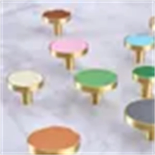 Load image into Gallery viewer, 3.78"-5" Colorful Leather & Brass Knobs, Pulls & Handles (Black, Green, Blue, Pink) | Drawer, Cabinet & Kitchen Hardware