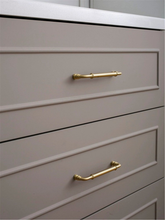 Load image into Gallery viewer, 5"-8.8" Brushed Brass Knobs, Pulls & Handles | Drawer, Cabinet, Kitchen & Dresser Hardware