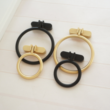 Load image into Gallery viewer, 1.25" Black Brass Drop Ring Round Knobs, Pulls & Handles | Cabinet, Door, Drawer & Dresser Hardware
