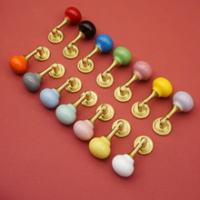 Load image into Gallery viewer, Colorful Cute Drop Ceramic Knobs & Pulls | Multi-Color (Pink, White, Blue, Green, Yellow) Unique Home Decor for Cabinets, Kid Door, Wardrobe & Dresser