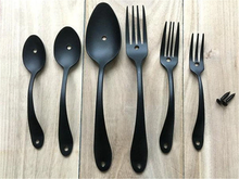 Load image into Gallery viewer, Spoon & Fork Kitchen Handles | Unique Antique Black Drawer Pulls, Rustic Cottage Cupboard Knobs, Vintage Kitchen Hardware