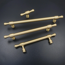 Load image into Gallery viewer, 3.78", 5", 6.3", 7.55", 8.8", 12.6" Brushed Brass Kitchen Pulls & Knobs | Drawer & Cabinet Pulls, Wardrobe Handles, Furniture Hardware