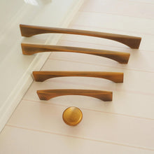 Load image into Gallery viewer, 3.78", 5", 6.3", 7.55" (96, 128, 160, 192mm) Antique Brass Cabinet Handles | Wardrobe & Dresser Knobs, Drawer & Cupboard Pulls