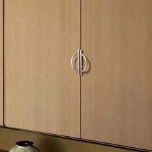 Load image into Gallery viewer, 3.78"-5.0" Unique Semicircle Knobs, Pulls & Handles (Brushed Brass, Gray, Black) | Dresser, Drawer, Wardrobe & Cupboard Hardware