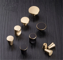 Load image into Gallery viewer, Brass Black & Gold Vintage Retro Cabinet Knobs | Drawer & Dresser Pulls, Door Handles