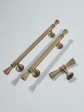 Load image into Gallery viewer, Song Style Aesthetic Vintage Long Brass Pulls, French Antique Brass Handles for Kitchen Drawers and Wardrobes