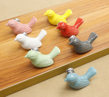 Load image into Gallery viewer, Colorful Cartoon Bird Ceramic Drawer Knobs | Modern Cabinet Knobs for Kids Room