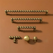 Load image into Gallery viewer, Antique Bronze Beaded Cabinet Knobs & Drawer Pulls | Unique Gold Dresser Hardware for Kitchen