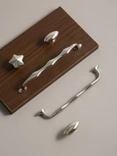 Load image into Gallery viewer, Mid‑Century Irregular Cabinet Pull, Brass Titanium Silver Slim Long Handle for Drawer & Wardrobe