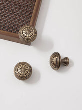 Load image into Gallery viewer, Antique Brass Single Hole Knob, Retro Brass Drawer Cabinet Pull, Mid-Century French Song Aesthetic Small Cabinet Handle
