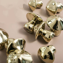 Load image into Gallery viewer, French Luxury Bright Gold Brass Mushroom Knobs, Minimalist Small Copper Handles for Cabinets, Wardrobes, Drawers & Nightstands