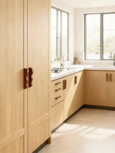 Load image into Gallery viewer, Walnut & Beech Mountain Wooden Pull Handles, Unique Designer Wood Hardware for Cabinets, Drawers and Wardrobes