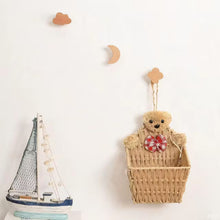 Load image into Gallery viewer, Minimalist Wooden Star Moon Cloud Flower Hooks | Punch-Free Self-Adhesive Indoor Wall Mount Clothes Hooks