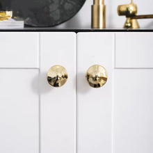 Load image into Gallery viewer, French Luxury Bright Gold Brass Mushroom Knobs, Minimalist Small Copper Handles for Cabinets, Wardrobes, Drawers & Nightstands