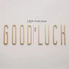 Load image into Gallery viewer, Solid Brass Modern Gold House Numbers & Letters | Metal Address Numbers for Mailbox, Room & Symbols | House Address Hardware