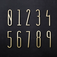 Load image into Gallery viewer, Solid Brass Modern Gold House Numbers & Letters | Metal Address Numbers for Mailbox, Room & Symbols | House Address Hardware