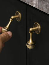 Load image into Gallery viewer, American Vintage Cabinet Knob, Yellow Antique Bronze Distressed Pendant Single Hole Drawer Pull for Furniture Cupboard