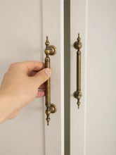 Load image into Gallery viewer, French Mid-Century Wabi-Sabi Antique Brass Long Pulls, Brushed Cabinet & Wardrobe Door Handles