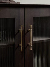 Load image into Gallery viewer, Aged Bronze Mid-Century Brass Long Pulls, French Vintage Handles for Cabinets, Wardrobes and Drawers