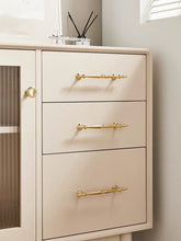 Load image into Gallery viewer, Shiny Gold Brass French Minimalist Pulls, European Luxury Handles for Wardrobes, Shoe Cabinets & Drawers