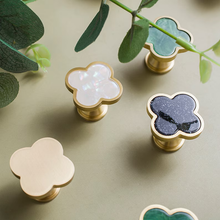 Load image into Gallery viewer, Nordic Simple Brass & Resin Cabinet Knobs | Shell Design Drawer & Door Knobs