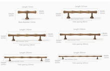 Load image into Gallery viewer, Antique bronze Bamboo Cabinet Handles | Gold & Silver Decorative Drawer Pulls & Unique Hardware