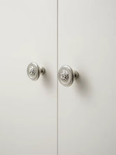 Load image into Gallery viewer, Maximalist Brass Cabinet Handles, Electroplated Rust-Proof Recessed 3D Titanium Silver Drawer Pulls