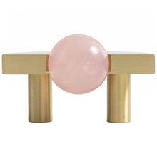 Load image into Gallery viewer, Natural Crystal Ring Brass Handles, Nordic Light Luxury Small Pulls for Cabinets, Drawers and Wardrobes